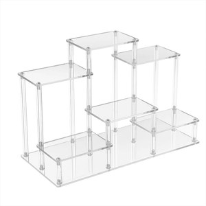 Exhibidor Acrílico Transparente de Múltiples Niveles con Escalones para Figuras, Modelos y Perfumes - Estantes de 5 cm de Altura, Uso Familiar - Product Image 1