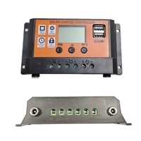 Contrôleur d'éclairage solaire pour lampadaires, équipé d'un connecteur DC, noir, DC11.1V, contrôleur de charge de cellules solaires PWM LCD, 12V24V10A20A