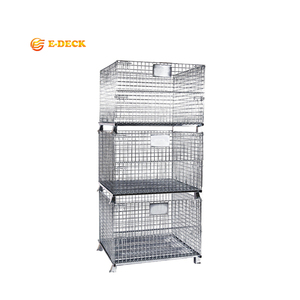 로커 휴대용 스틸 와이어 메쉬 물류 용 쌓을 수있는 팔레트 케이지 - Product Image 1