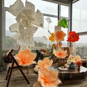 Diseño de organza de papel de flores personalizadas flores artificiales para boda evento Fiesta decoración flor - Product Image 4