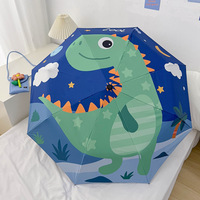 Parapluie pour enfants avec logo personnalisé, 3 plis, 8 baleines en fer, imprimé dessin animé, UPF 50+, poignée en alliage, parapluie de pluie compact automatique pour enfants