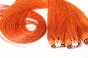 Cabello natural hueso liso color naranja 100% Cabello humano (cabello Remy) Tipo recto teñido (color personalizado disponible) Peso 100gr - Product Image 2