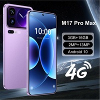 Smartphone M17 Pro Max 4G, système Android 10, écran 6,56 pouces, caméra arrière 13MP, caméra frontale 2MP, 3 Go de RAM, 16 Go de ROM, téléphone portable