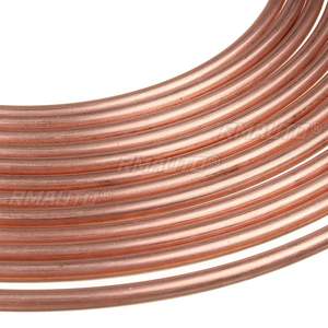 Tuyau de frein en cuivre et acier de 7,62 m (25 pieds) avec 20 écrous de tube de 3/16 po de diamètre extérieur, bobine de frein de voiture universelle - Product Image 4