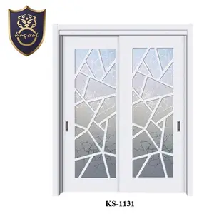 Kingshome Brand Factory Wholesale Morden New Villa Design Exterior Door Glass Wooden Sliding Door With Security Mesh