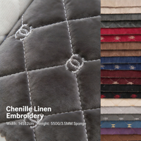 Tissu en velours tricoté en gros, résistant aux taches, polyester, lin fin, tissu pour canapé, matériau pour plafonds de voiture, coussins de siège, voiture