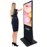 Quiosco para Centro Comercial, Pantalla Táctil Digital Android de 32, 43, 49 y 55 Pulgadas, Tótem Publicitario LCD con Soporte de Piso para Interiores
