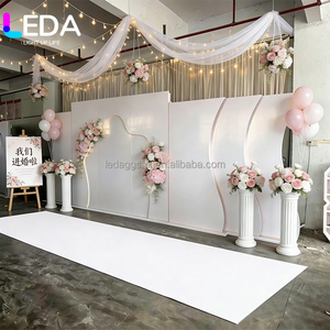 LeDA New Design Customized Modern <b>Wedding</b> <b>Backdrop</b> White Wave Shape Acrylic Pvc 3D Arch <b>Backdrop</b> <b>Stand</b> - Product Image 6