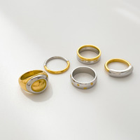 Haute qualité filles bijoux de mode non ternir bijoux en acier inoxydable deux tons or argent bague en carbure de tungstène