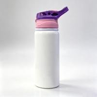 Bouteille sport en aluminium rose MR.R de 600 ml avec couvercle portable pour sublimation, idéale pour l'impression par transfert à chaud