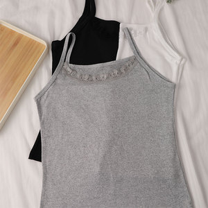 IBGUH LOGO personnalisé nouveauté camisole en dentelle à col rond à la mode pour porter comme couche extérieure ou comme couche intérieure - Product Image 2