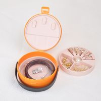 Boîte à bijoux multifonctionnelle double couche en silicone, style simple, avec miroir et fermeture à crochet, modèle FG1022 pour bracelets