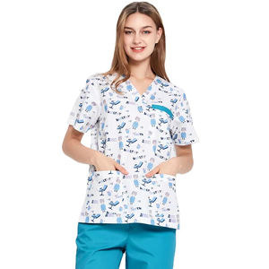 Uniforme Sanitario Estampado Anno de Manga Corta para Hospital Veterinario, Clínica Dental, Ropa de Cuidado, Camiseta - Product Image 3