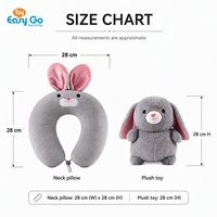 Oreiller de voyage en forme de U 2 en 1, réversible, en peluche, pour animaux