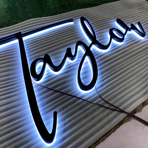 Tùy chỉnh 3D Logo Led dấu hiệu gương hoàn thành thép không gỉ Backlit Chữ Thư kênh thư Acrylic Halo chiếu sáng LED chữ ký - Product Image 5