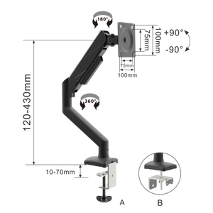 Bán Buôn Duy Nhất Màn Hình Văn Phòng Máy Tính Màn Hình Cánh Tay Trọng Lượng Nhẹ Hợp Kim Nhôm Khung Bàn Gắn Kết - Product Image 3