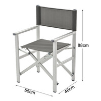 GARIDA Chaise de directeur portable en aluminium avec réglage Chaise de plage pliante avec accoudoir Chaise de bureau GCFC-S045