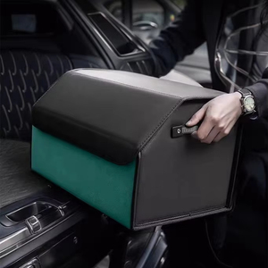 Organizador de almacenamiento de coche de cuero de primera calidad, Cierre magnético, caja de almacenamiento plegable para maletero con servicio de logotipo personalizado - Product Image 1