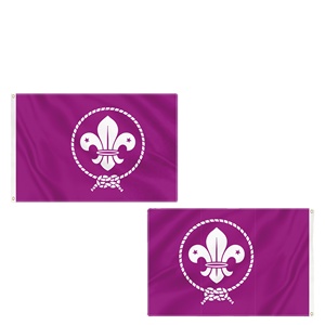 Drapeau personnalisé des Scouts du Monde 3x5 pieds en polyester, vente en gros d'usine, bannière de camping Fleur de Lys pour l'extérieur - Product Image 3