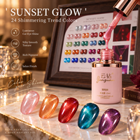 Vernis Gel Effet Œil de Chat Scintillant 24 Couleurs Sunset Glow 15ml UV LED Soak Off OEM ODM Marque Privée