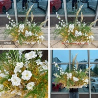 Arrangement floral et végétal pour mariage automne 2027, décoration d'allée de mariage marron et blanc, décoration d'entrée de mariage