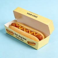 Boîte d'emballage personnalisée pour hot-dogs, boîte à emporter en papier de qualité alimentaire pour restaurant de restauration rapide avec impression de logo