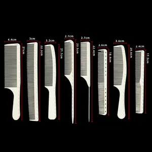 2024 Private Label Carbon Parting Tail Comb Plastic /Metal Thin Long Rat Tail Comb Carbon Metal Combs with inch size