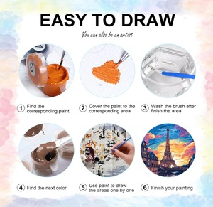 Peinture par numéros DIY Paysages de la Tour Eiffel Kit de peinture sur <span class=keywords><strong>toile</strong></span> faite <span class=keywords><strong>à</strong></span> la main <span class=keywords><strong>D</strong></span>écoration murale moderne - Product Image 4