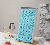 Têtes de roses artificielles premium à 3 couches, 50 pièces par boîte, roses artificielles délicates, fournitures florales DIY pour mariage, coffret cadeau Saint-Valentin
