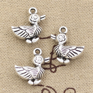 Ciondoli anatra Drake 17x17x8mm tibetano Color argento ciondoli antichi gioielli fai da te fatti a mano - Product Image 3