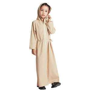 <span class=keywords><strong>Abbigliamento</strong></span> Islamico alla Moda, Abito Lungo con Cappuccio e Lacci per Bambine, Abaya Musulmana per Ragazze - Product Image 3