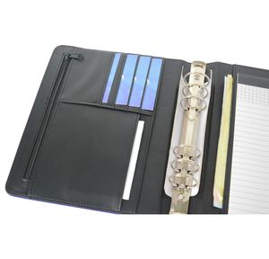 1-1 Popular Waterproof <b>A5</b> Size Blue Multi-Function Leather Portfolio Folder with Six-Ring Mechanism - Product Image 3