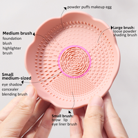 Vente chaude 2-en-1 Mini étendoir support de support pour peinture et outil tampons de nettoyage tapis bol Silicone maquillage brosse nettoyant