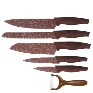 Ventes chaudes Ensemble de <span class=keywords><strong>couteaux</strong></span> de cuisine chinois en acier inoxydable avec revêtement antiadhésif Poignées en PP 6 pièces - Product Image 6