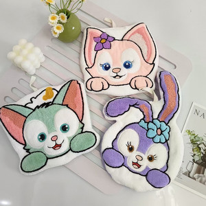 <span class=keywords><strong>Serviette</strong></span> à main en polaire corail tricotée pour enfants, motif lapin et renard de dessin animé, petite <span class=keywords><strong>serviette</strong></span> carrée suspendue pour la <span class=keywords><strong>maternelle</strong></span> et l'école - Product Image 1
