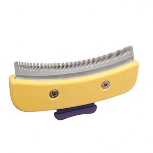 KingHon Durable Rubber Pet Grooming Brush <b>Dog</b> Cat Push <b>Button</b> Comb TPR Handle Hair Deshedding Tool for <b>Dogs</b> and Cats - Product Image 4