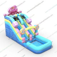 Glissières gonflables de qualité marchande de château de piscine de saut de toboggan aquatique de maison de rebond de moonwalk extérieur
