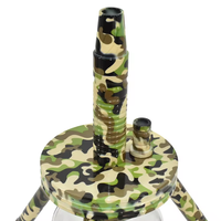 Offre Spéciale Portable classique bouteille en verre tige en aluminium Triangle araignée narguilé Shisha Camouflage nouveau Design narguilé