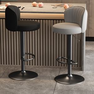 Tabourets <span class=keywords><strong>de</strong></span> <span class=keywords><strong>bar</strong></span> TUQ Fresh Drop, revêtement doux <span class=keywords><strong>taupe</strong></span>, gris, pour cuisine, repose-pieds, hauteur <span class=keywords><strong>de</strong></span> <span class=keywords><strong>bar</strong></span>, <span class=keywords><strong>tabouret</strong></span> moderne pour salon - Product Image 3