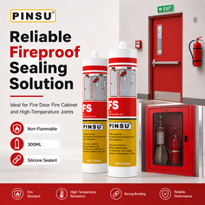 PINSU-FS Scellant en silicone pas cher, résistant aux hautes températures, ignifuge, résistant à la chaleur, retardateur <span class=keywords><strong>de</strong></span> flamme - Product Image 5