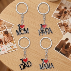 Llavero Mosquetón <span class=keywords><strong>de</strong></span> Aleación <span class=keywords><strong>de</strong></span> Zinc con Letras I para <span class=keywords><strong>Papá</strong></span>, PAPA, <span class=keywords><strong>Mamá</strong></span>, MOM, Logotipo Personalizado, UV, Moda, Regalo Pequeño para el Día del Padre, Colgante - Product Image 6