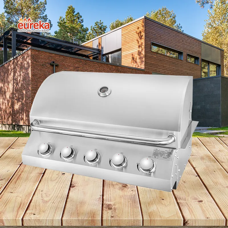Barbecue da esterno cucina portatile 5 fuochi da incasso da banco in acciaio inox Barbecue a Gas Grill griglie per Barbecue portatili