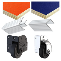 Kit de quincaillerie avec poignée en métal noir chromé pour flight case TV, avec contreplaqué stratifié et profilé en aluminium