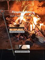 Ensemble d'outils pour foyer, 5 pièces, pour intérieur et extérieur, ensembles de pics à foyer robustes avec poignée rétro et gants en cuir résistants à la chaleur