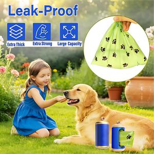 Porte-sacs à déjections canines Huamaohengchun amélioré en aluminium pour laisses, support durable et étanche pour déchets d'animaux avec mousqueton (vert) - Product Image 5