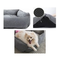 Coussin pour chien lavable, écologique, respirant, en tissu polaire corail solide, confortable, rectangulaire, pour chiens et chats, grandes, moyennes et petites tailles