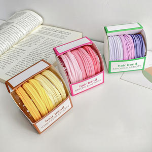 5 ، حبل شعر مرن من القماش ، ربطة شعر بسيطة ناعمة غير ملحومة ، ملونة لا تؤذي الشعر حفلات للأطفال - Product Image 4