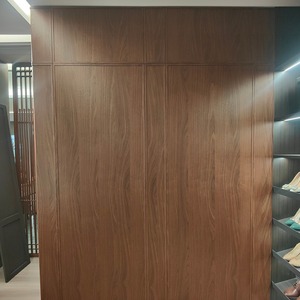 装飾的な中国風モダン壁パネル木製壁ブラックウォールナット突板木製壁パネルリビングルーム用 - Product Image 2