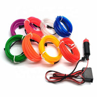 Fil néon EL flexible de 5 m pour voiture, 12 V, accessoires de décoration automobile, éclairage d'ambiance intérieur, fil LED EL lumineux