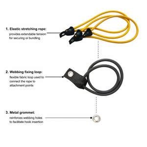 Corde per <span class=keywords><strong>Bungee</strong></span> Jumping e Trampolino all'Ingrosso - Materiale in Lattice/PVC 8*14mm Lunghezza 1,2m Migliore Qualità - Product Image 2